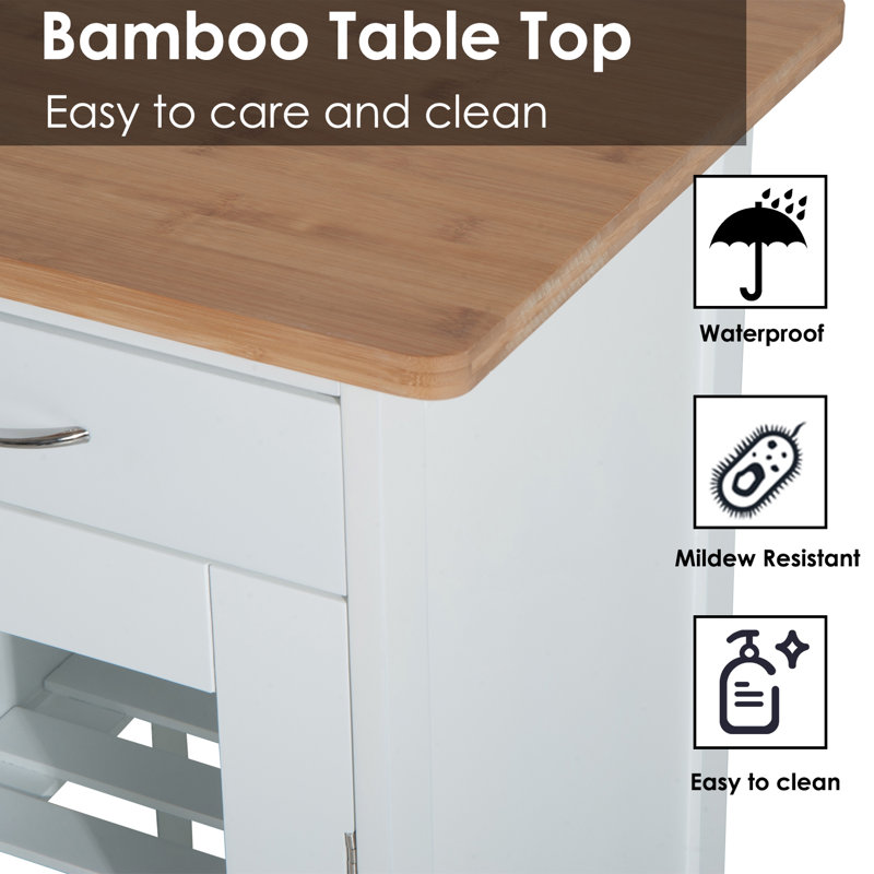 Winston Porter Etheridge Wood Kitchen Cart & Reviews Wayfair